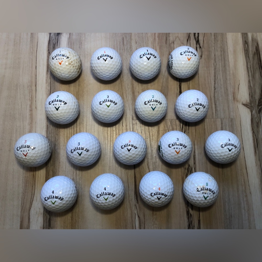 Callaway HX Hot Bite HX Pro HEX Bite Golf Balls Lot of 17 Used Mixed Models
